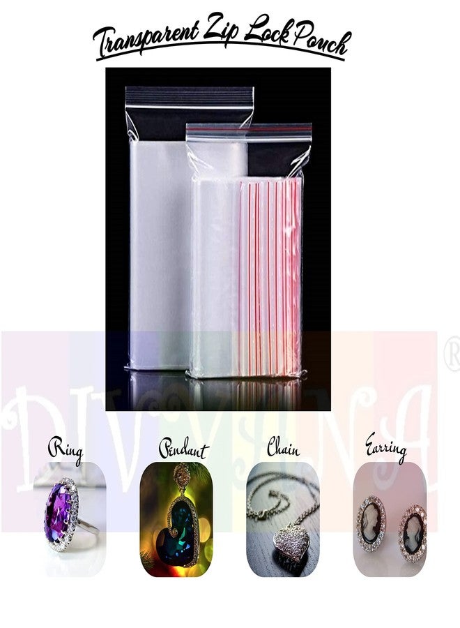 DIVYANA Transparent Plastic Zip Lock Zipper Seal Pouch Bags (2x3 inch, 500 Pieces) - Image 2